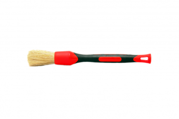 Glosswork Premium Detailing Brush Кисть с прорезиненной ручкой 27мм натуральный ворс белый